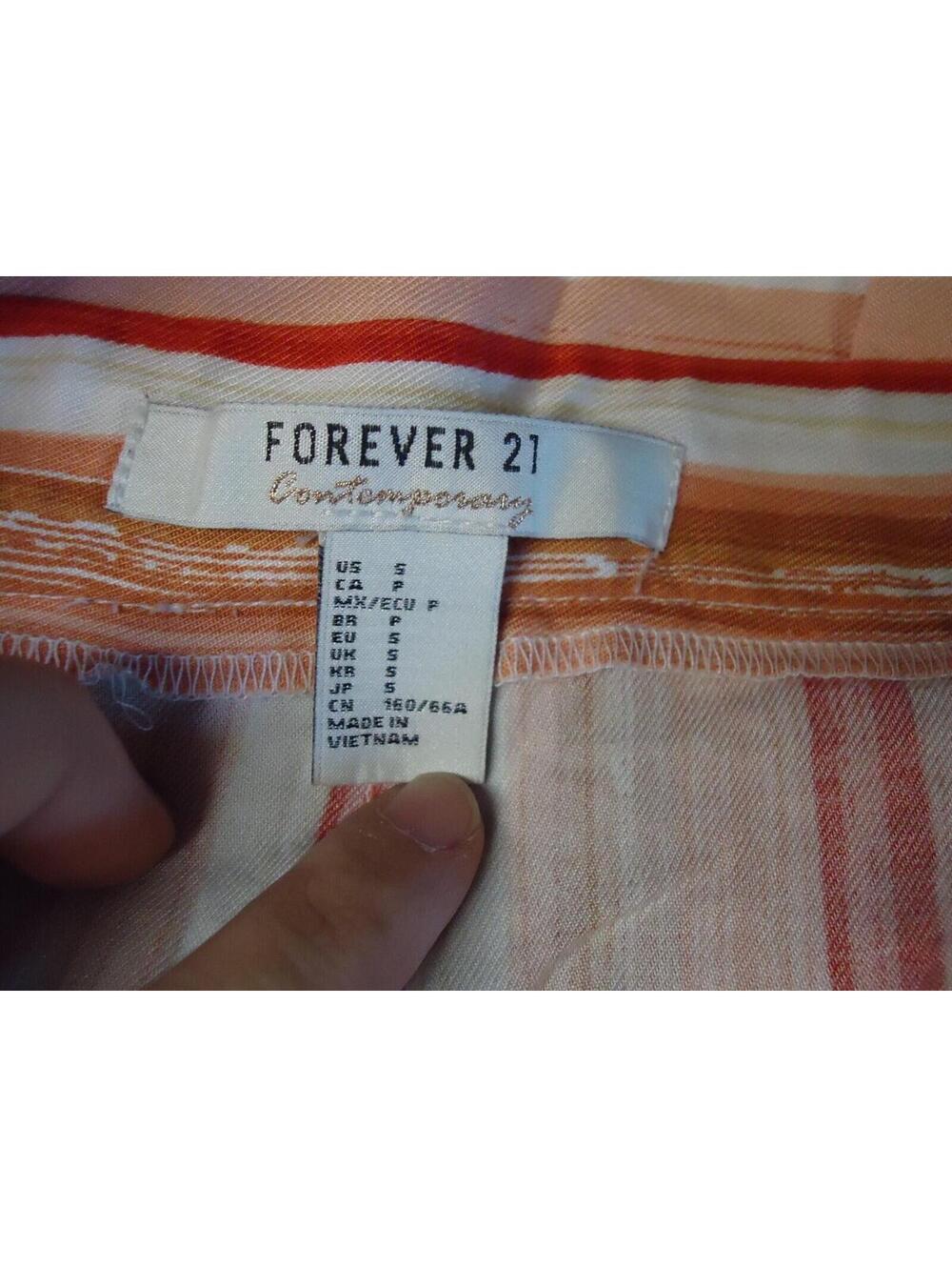 Forever 21 Woven Red Sahara Collection Shorts w/ Belt Red Taupe Stripe Size Sm - Picture 2 of 10